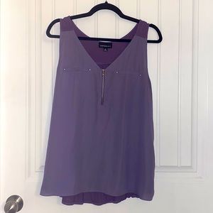 Fortune + Ivy Lighton Zip Detail Mixed Material Blouse